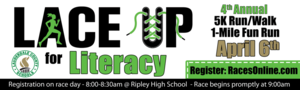 Lace Up for Literacy 5K Walk/Run - Saturday, April 6, 2019