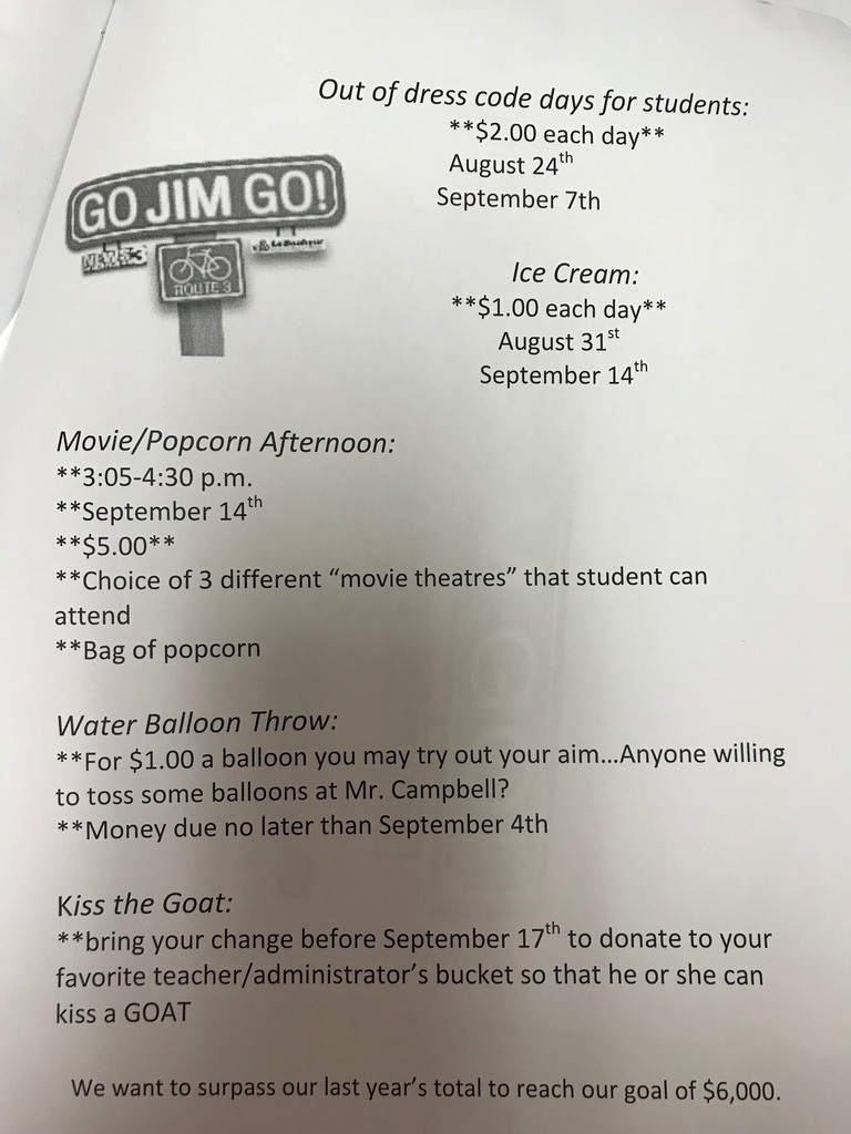 Go Jim Go Fundraising Opportunities